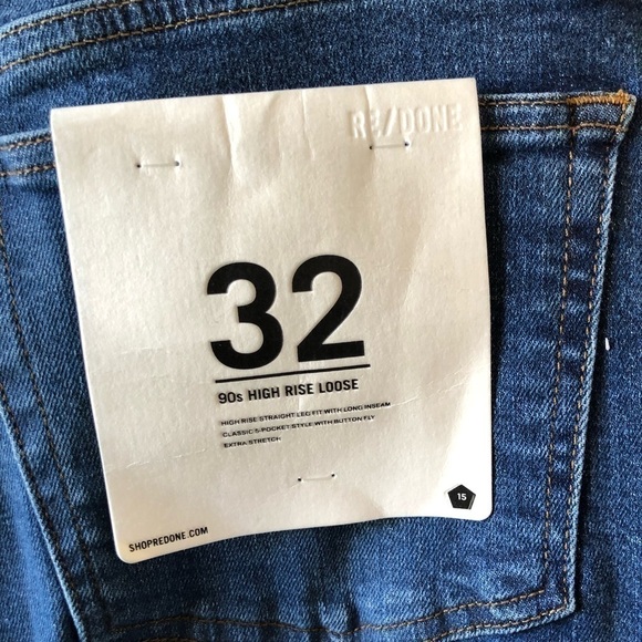 Re/Done Blue High Rise Loose Button Fly in Jetty Jeans 32 - Picture 11 of 15